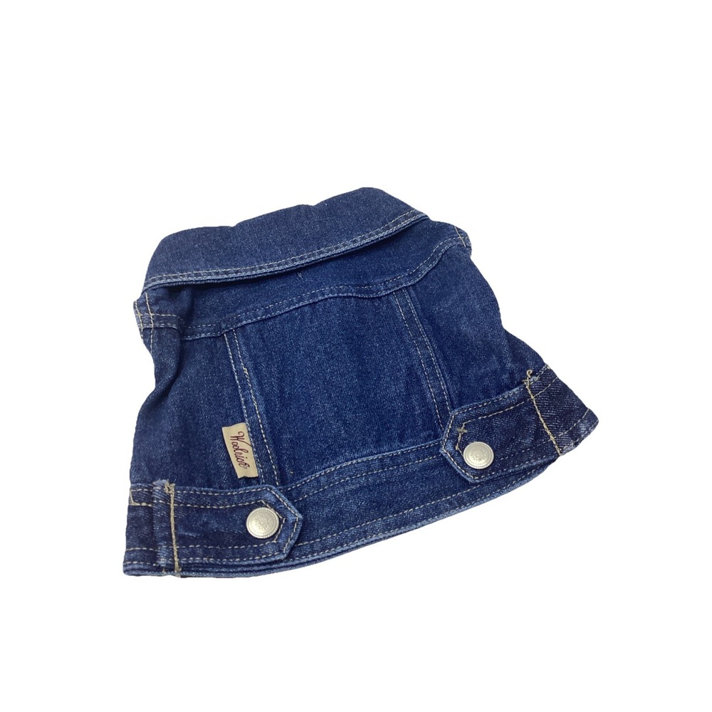Woolrich Denim Dog Coat Small Jean Light Wash, Hook-n-Loop Closure Collar Small